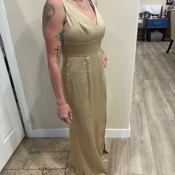 Elegant Golden Evening Dress Celebrate Davids Bridal Studio Size 6 NWT - Picture 4 of 14